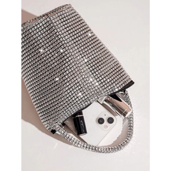 ✨ Glitter Decor Sparkly Shiny Bling Evening Party Purse Clutch Wristlet Bag NEW - Picture 5 of 17